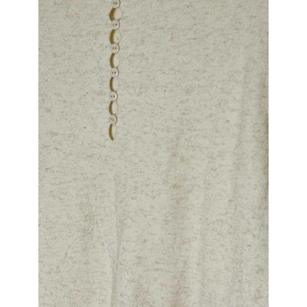 Cala Cream Gold Sparkles 3/4 Sleeve Top Size Small S ? Check Measurements - Picture 3 of 7